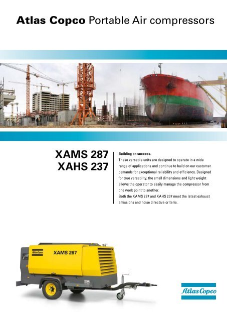 XAMS 287 XAHS 237 Atlas Copco Portable Air compressors