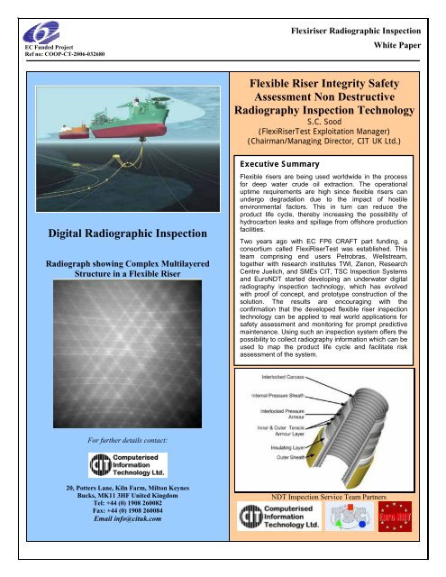 Digital Radiographic Inspection Flexible Riser Integrity Safety ... - CIT