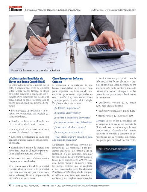 Consumidor Hispano Magazine - Abril, 2015