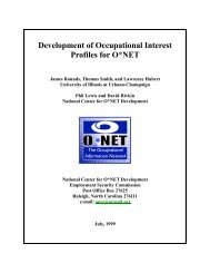 Development of Occupational Interest Profiles for O*NET