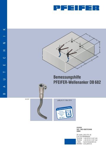 Bemessungshilfe PFEIFER-Wellenanker DB 682