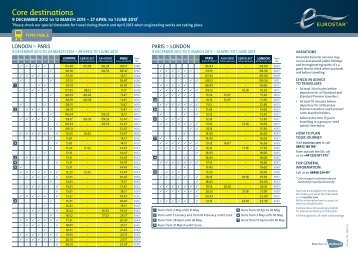 Download Eurostar timetable - Rail Plus