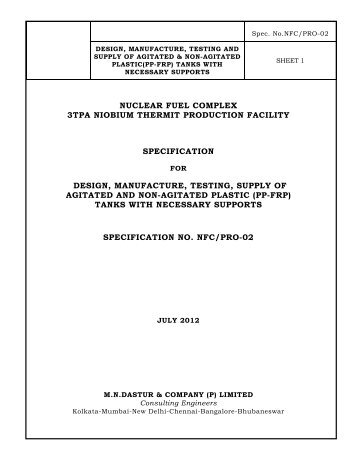 nuclear fuel complex 3tpa niobium thermit ... - HRPU/NFC/UPT