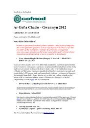 Ar Gof a Chadw - Gwanwyn 2012