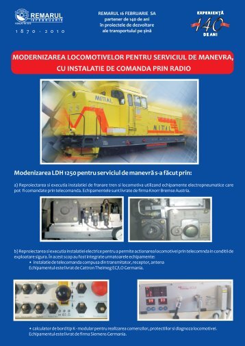 Fisa prezentare locomotiva diesel hidraulica1250 CP - Remarul
