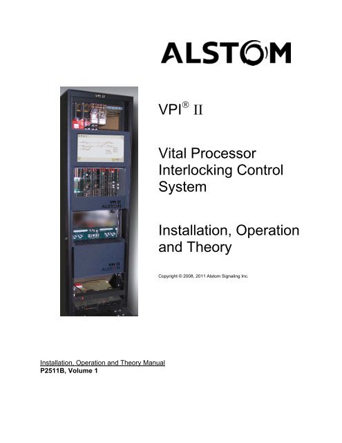VPI II Vital Processor Interlocking Control System ... - Alstom