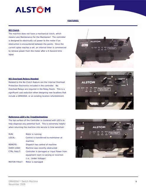 GM4000A Switch Machine Product Introduction Brochure - Alstom