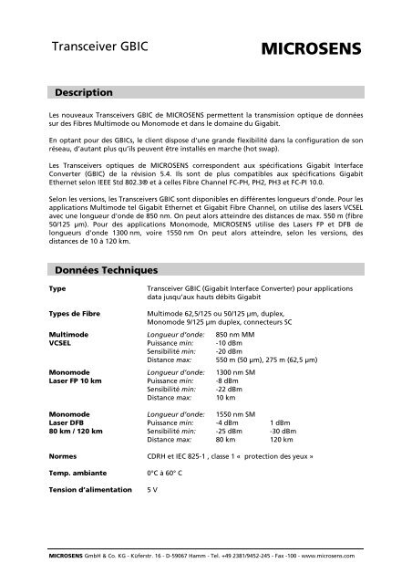 MICROSENS - TETRADIS