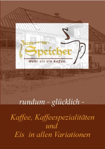 Speisekarte Café "Zum Speicher"