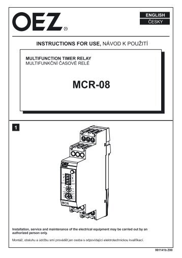 MultifunkÄnÃ© ÄasovÃ© relÃ© - MCR-08 - OEZ