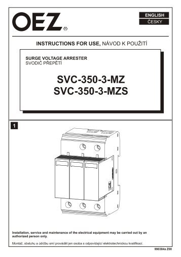 SvodiÄ pÅepÄtÃ­ - SVC-350-3-MZ,SVC-350-3-MZS - OEZ