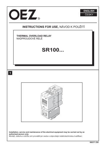 NadprÃºdovÃ© relÃ© - SR100... - OEZ