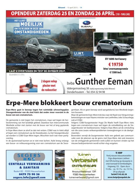 Editie Aalst 15 april 2015