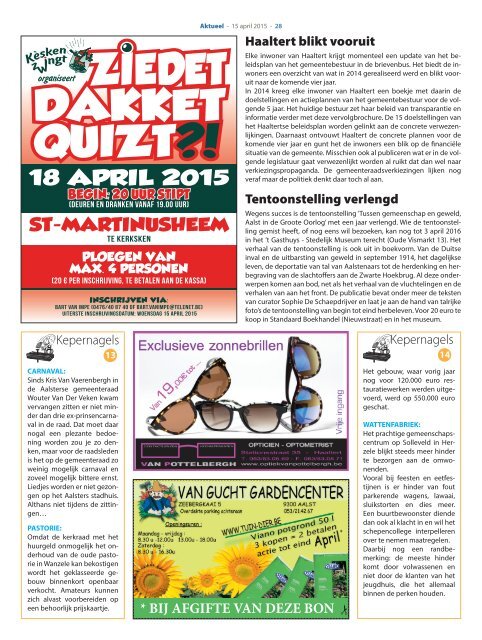 Editie Aalst 15 april 2015