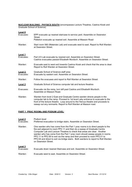 interim evacuation plan â david caro building 192 - School of Physics