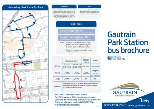 Bus Route Brochure Park - Gautrain