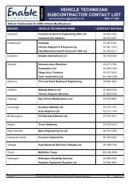 vehicle technician subcontractor contact list - Disability Funding