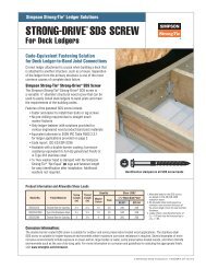 Flier: Strong-DriveÂ® SDS Screw for Deck Ledgers (F-SDSLDGR10)