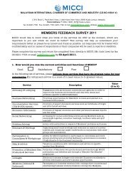 Survey 2011 - Malaysian International Chamber of Commerce and ...