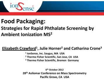 Food Packaging: Strategies for Rapid Phthalate ... - IonSense