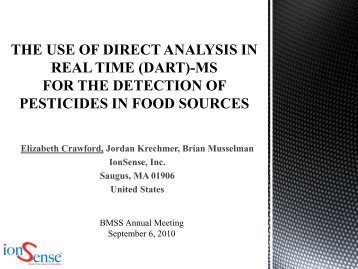 The Use of DART-MS for the Detection of Pesticides in ... - IonSense