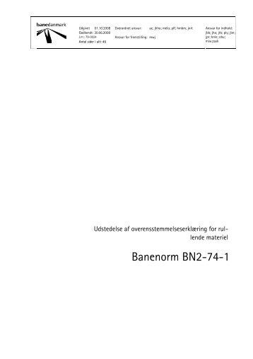 Banenorm BN2-74-1 - Transportstyrelsen