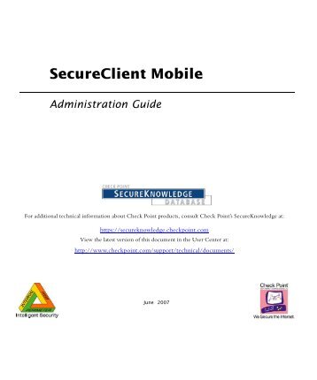 SecureClient Mobile Administration Guide - Check Point