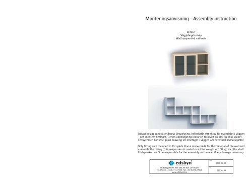 Monteringsanvisning - Assembly instruction - Edsbyn