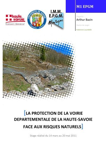 La protection de la voirie départementale de la Haut-Savoie face aux risques naturels