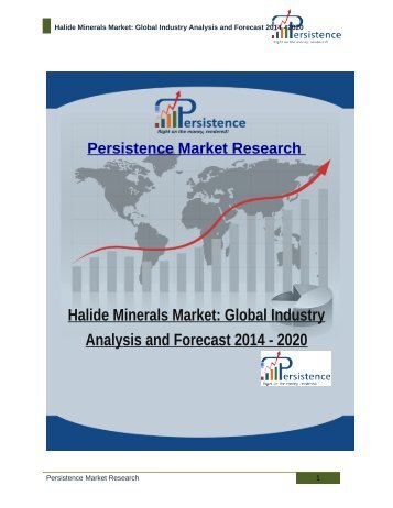 Halide Minerals Market: Global Industry Analysis and Forecast 2014 - 2020