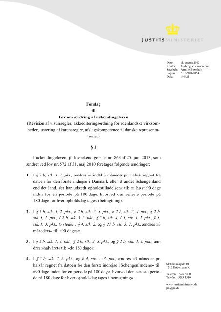 Lovforslag - revision af visumreglerne - Net