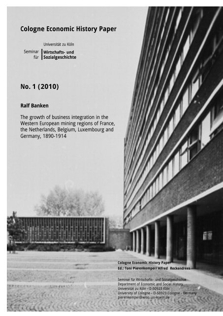 Cologne Economic History Paper Seminar Fa R Wirtschafts Und