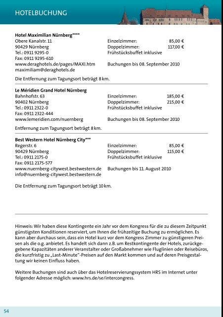 07. bis 09. OktOber 2010 NürNberg CCN West 51. Kongress ... - DGH