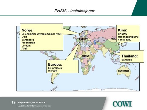 En presentasjon av ENSIS - COWI