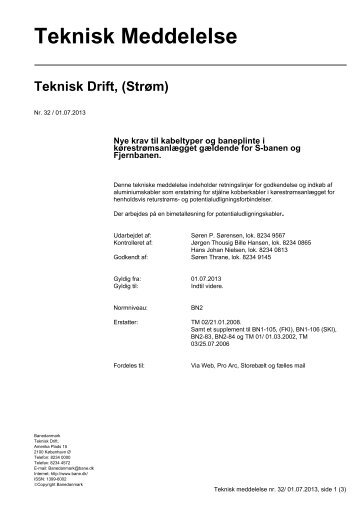 Teknisk Meddelelse - Banedanmark