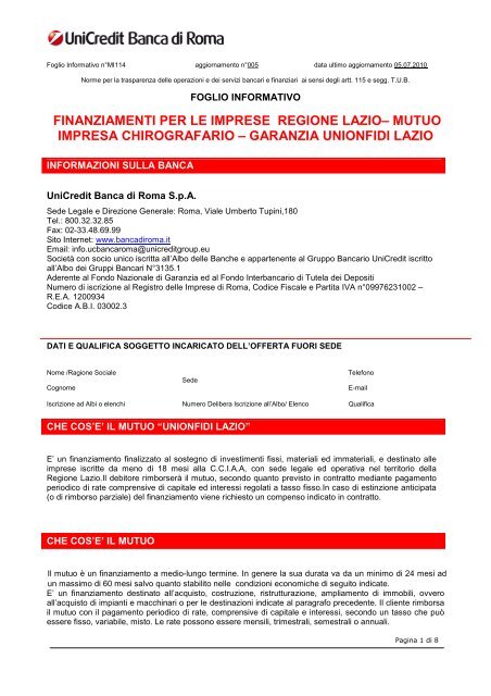 Finanziamenti Per Le Imprese Regione Lazio Mutuo