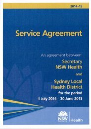 SLHD Service Agreement - Sydney Local Health District - NSW ...