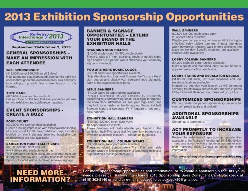 Sponsorship Opportunities Brochure