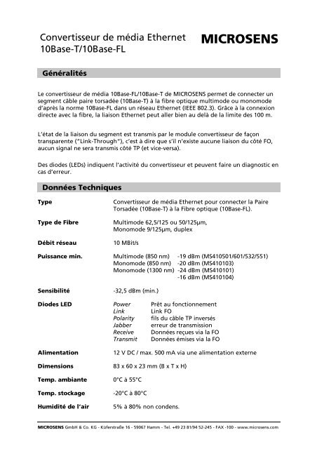 MICROSENS - TETRADIS