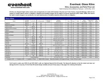 EvenheatÂ® Glass Kilns - Wale Apparatus