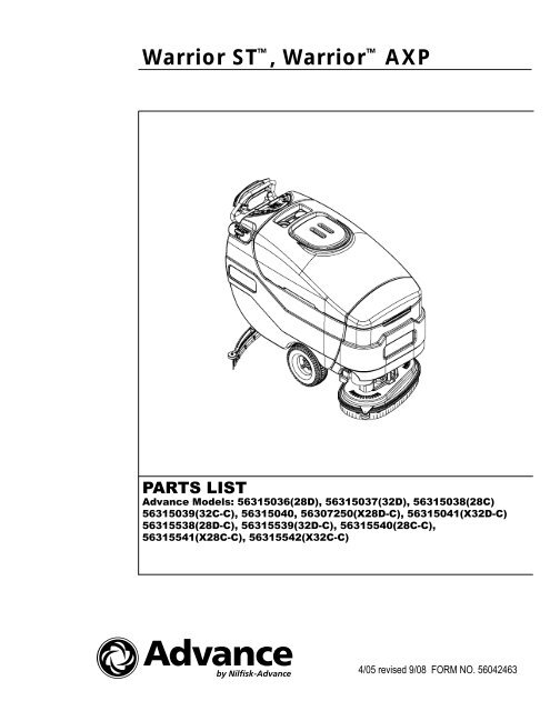 Parts Manual - Advance
