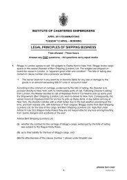 Legal Principles in Shipping Business Paper - Institute of Chartered ...