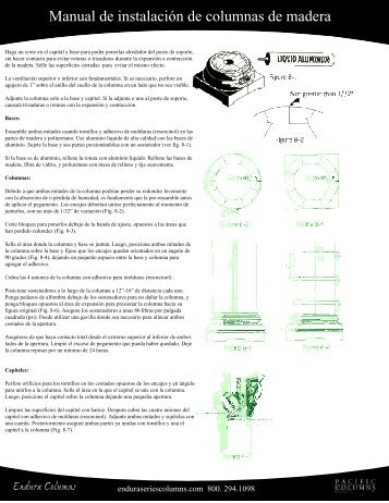 Manual de instalaciÃ³n de columnas de madera - Pacific Columns, Inc.