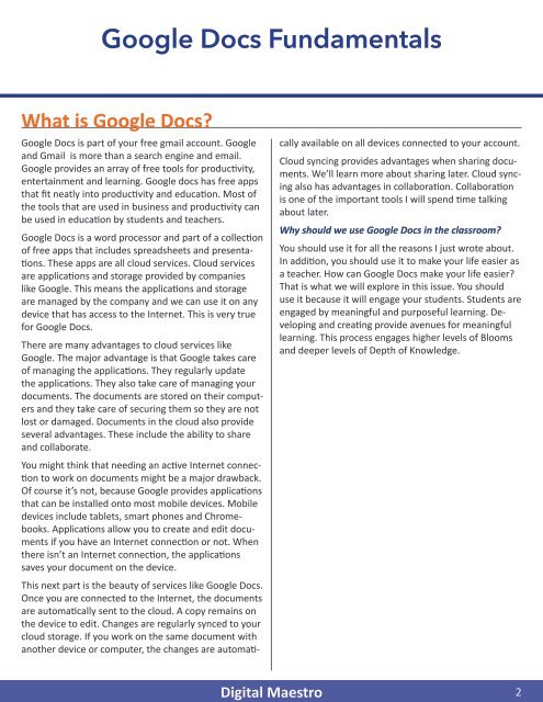 Google Docs Fundamentals