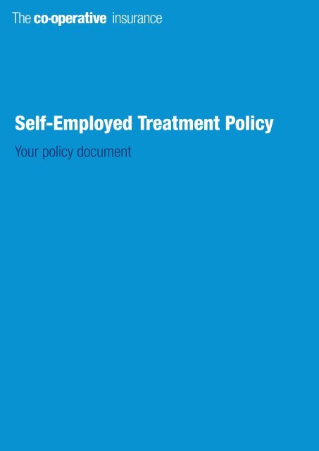 Self-Employed Treatment Policy - The Co-operative Insurance