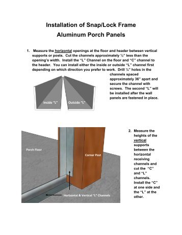 Installation of Snap/Lock Frame Aluminum Porch Panels