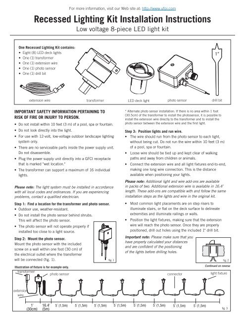 Recessed Lighting Kit Installation Instructions - Trilingual - Deckorators