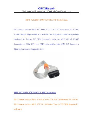 MINI VCI J2534 FOR TOYOTA TIS Techstream.pdf - OBD2Repair