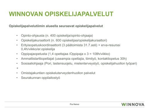Opiskelijapalvelut WinNovassa - Edu.fi