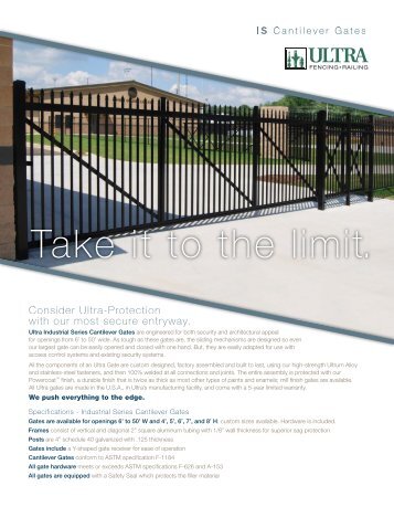 Cantilever Gates Brochure - Ultra Aluminum Manufacturing, Inc.